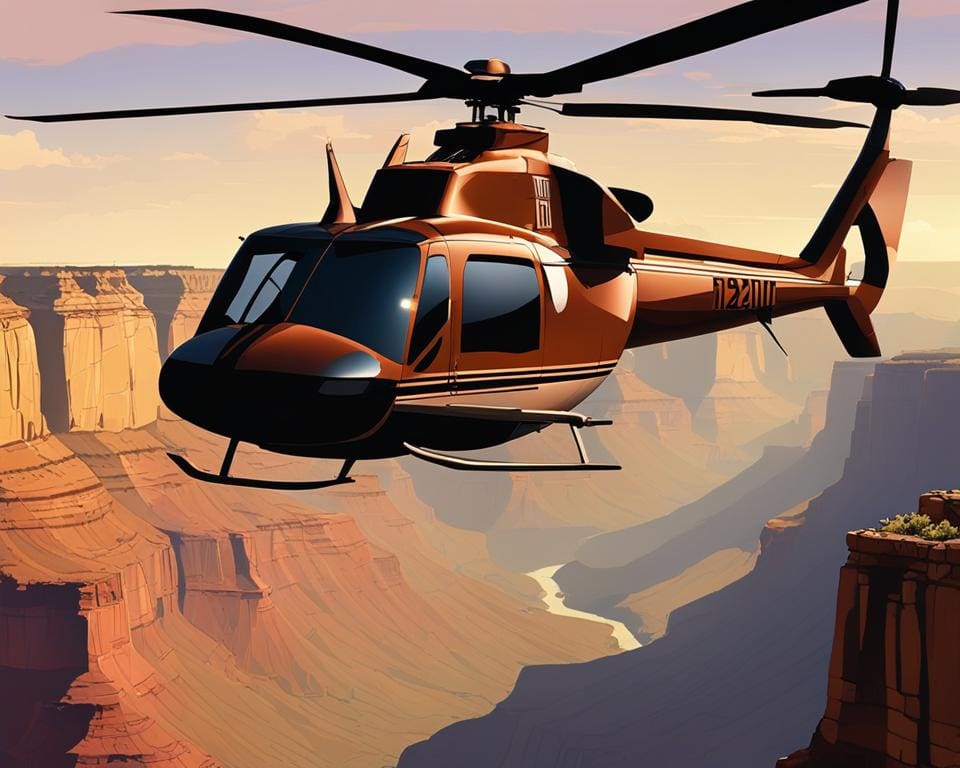 Een helikoptervlucht over de Grand Canyon