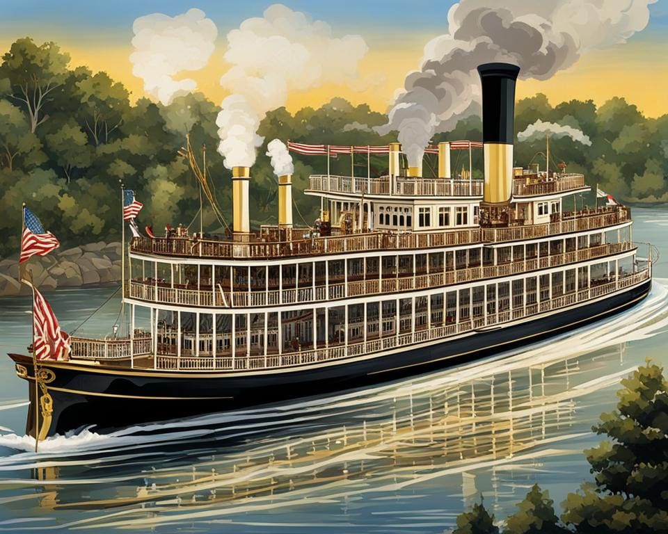 Een historische rondvaart op een luxe stoomboot over de Mississippi