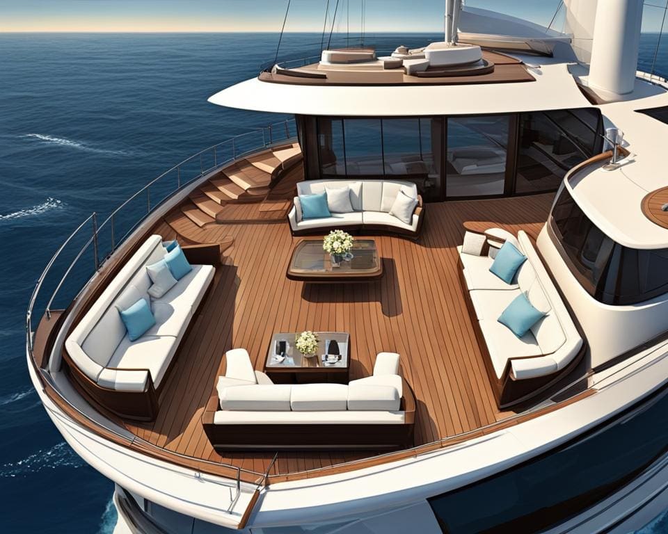 luxe jacht aan zee