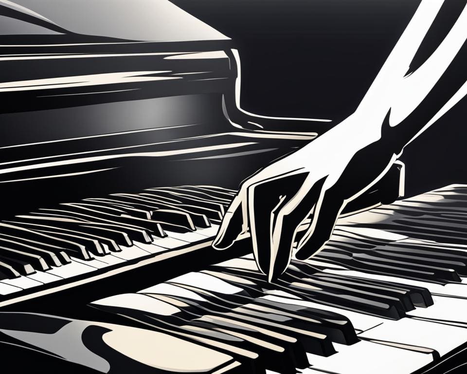 vingertop controle op een professionele digitale piano of topklasse elektrische vleugel