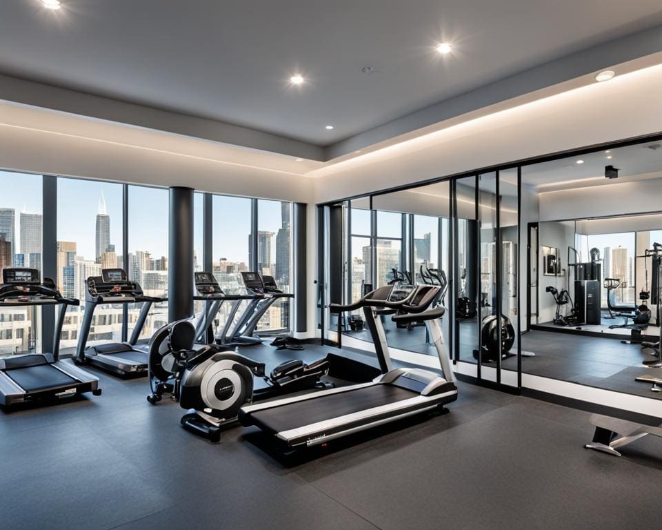 Een luxe home gym uitgerust met de nieuwste fitnessapparatuur