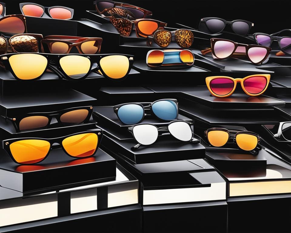 Een verzameling designer zonnebrillen