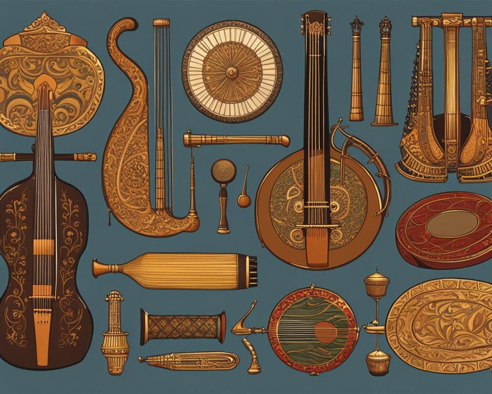 Verzameling zeldzame muziekinstrumenten