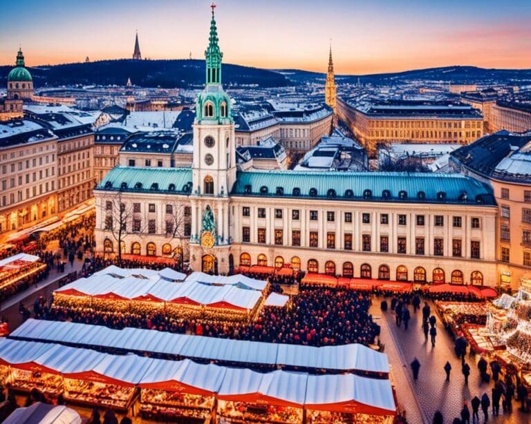 Bezoek aan de kerstmarkten in Wenen, Oostenrijk