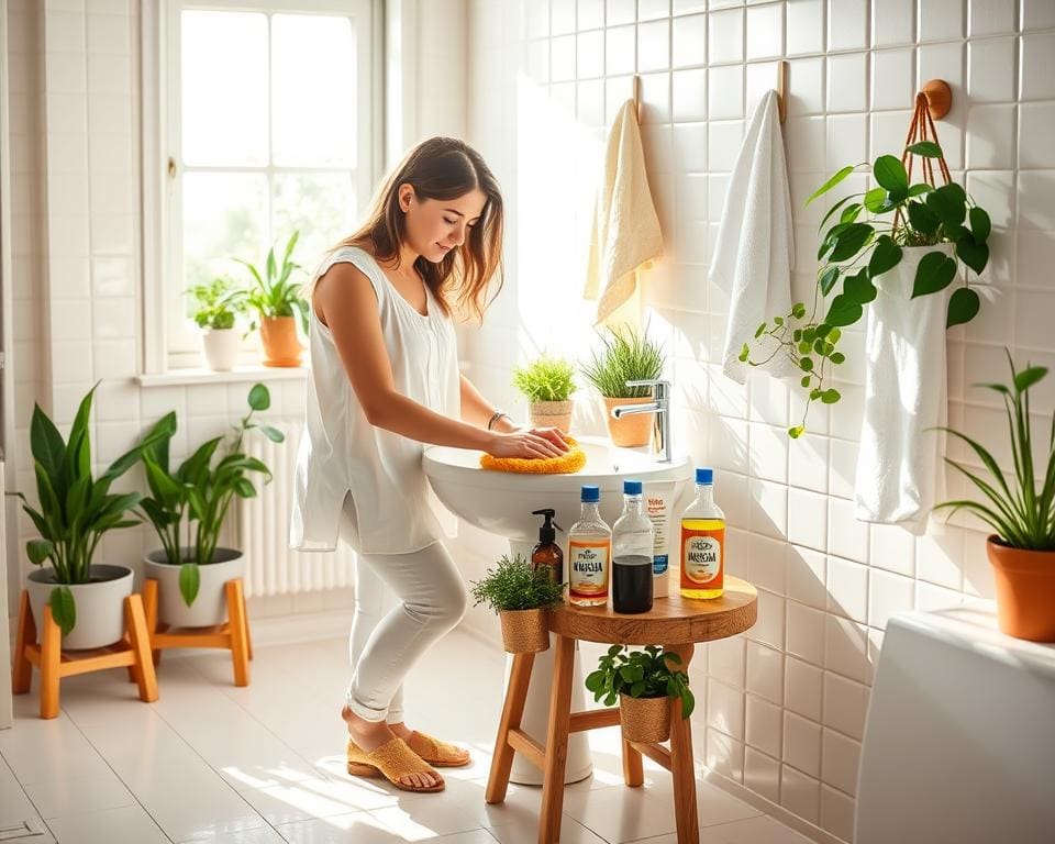 Hoe maak je een badkamer schoon zonder chemische middelen?