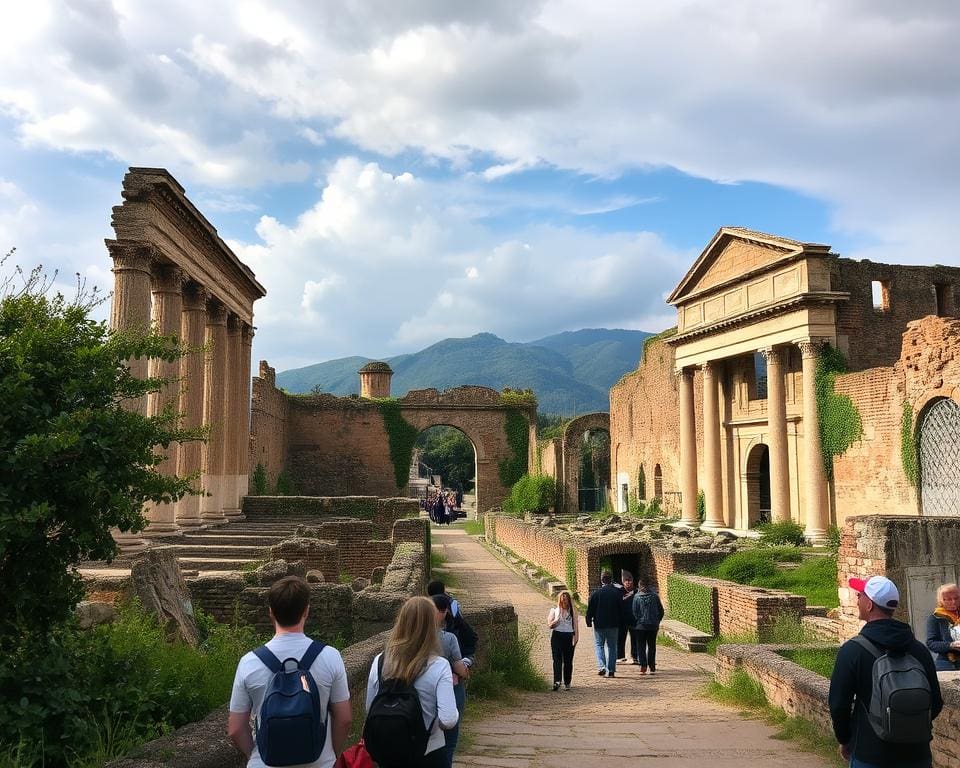 Verken de oude ruïnes van Pompeii, Italië