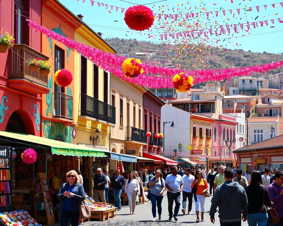 kleurrijke festivals en straatbeeld Valparaíso