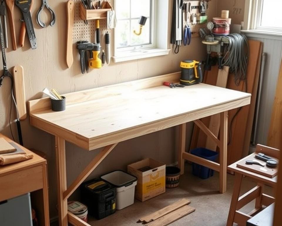 ruimtebesparende werkbank