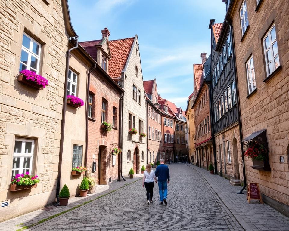 wandelen door oude stad