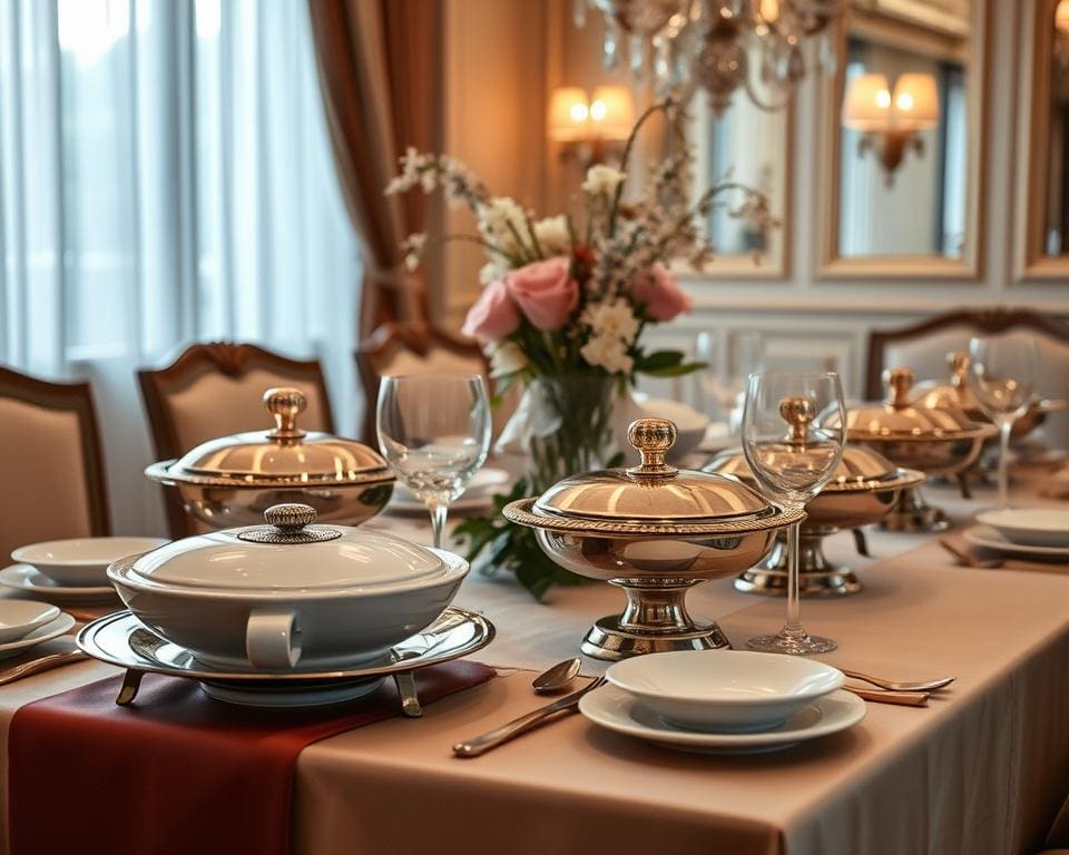 Verhoogde esthetiek en luxe tafeldecoratie
