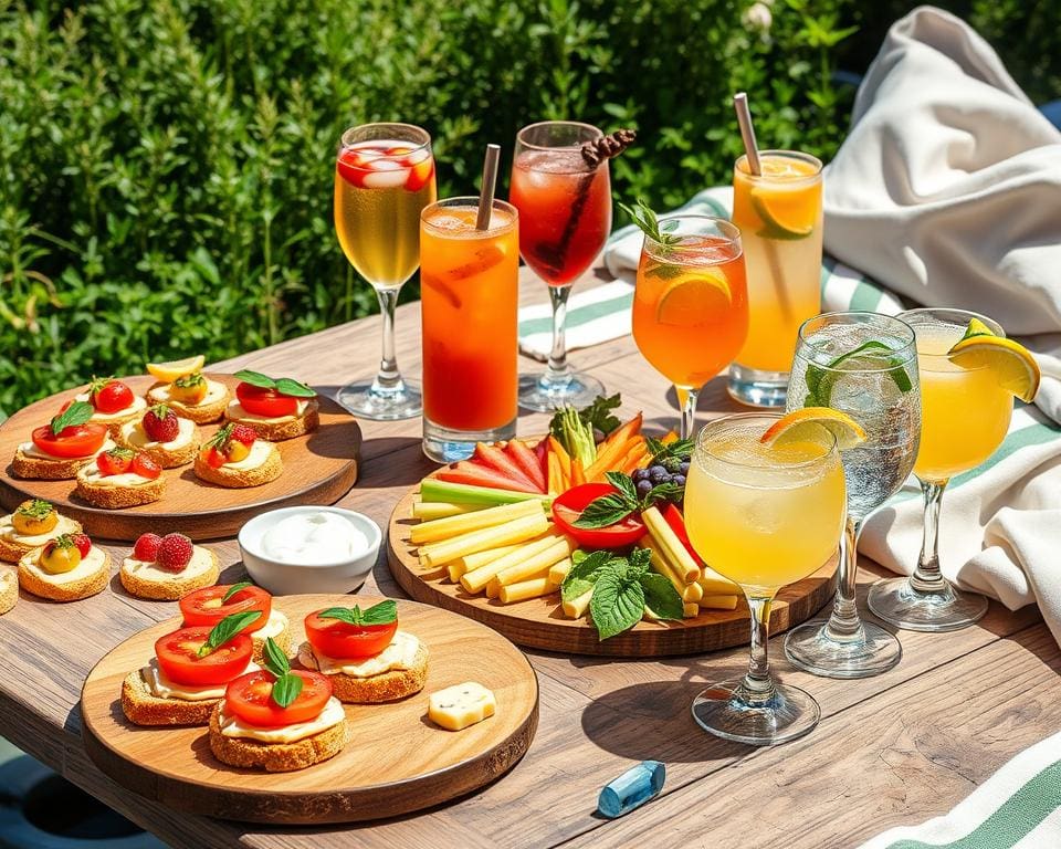 aperitiefhapjes en juiste drankjes voor de zomer