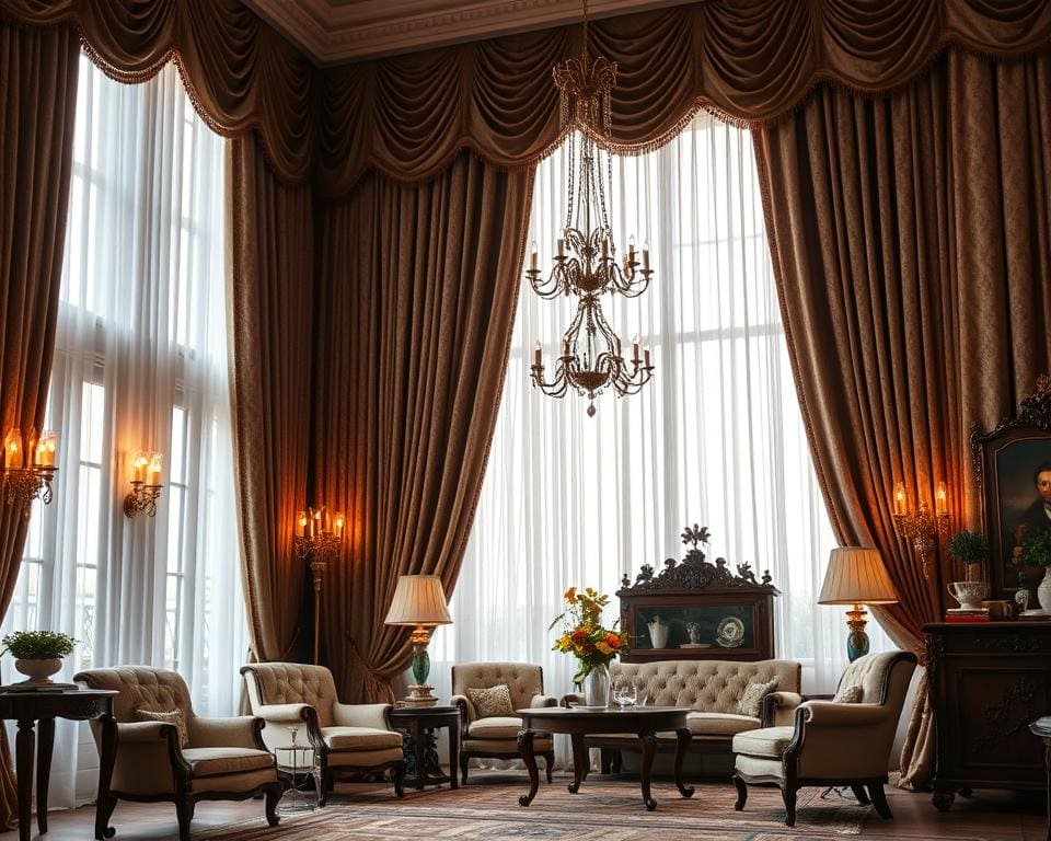 Wat zijn stijlvolle gordijnen in een klassiek huis?