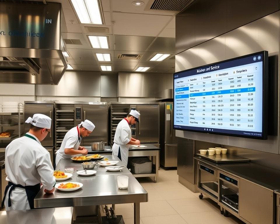 Hoe werkt een keuken- en uitserveerscherm?