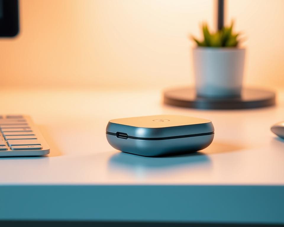 Wat is een handige gadget voor vergaderen op locatie?