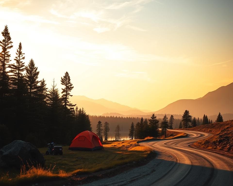 route uitstippelen voor tent roadtrip