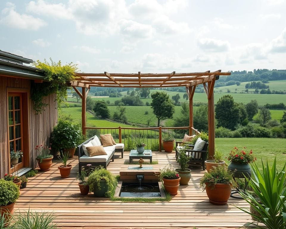 Wat zijn duurzame opties voor landelijk terrasontwerp?