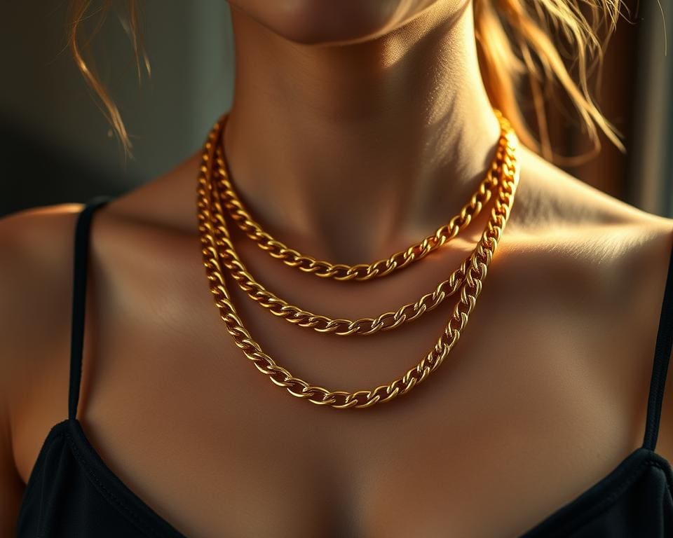 hoe combineer je een dubbele ketting goud