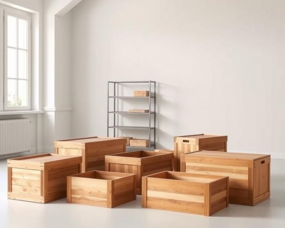 houten opbergboxen