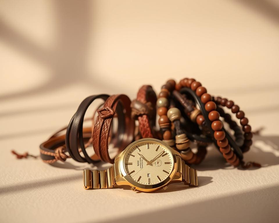 Hoe combineer je armbanden met een horloge?