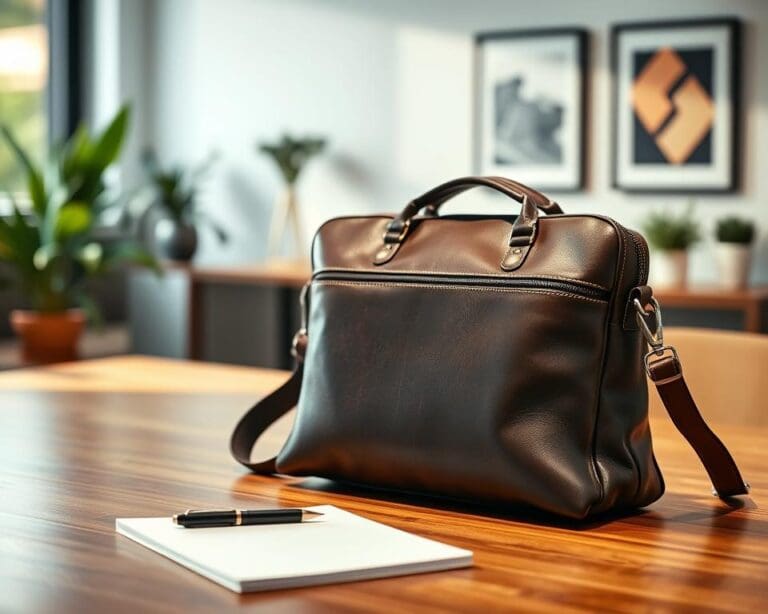 leren laptoptas